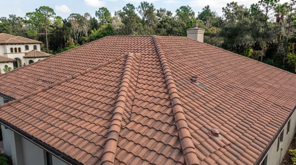 Terracotta tile roof on a Tallahassee-area home